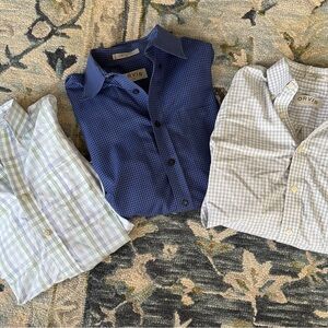 Orvis Men's sz MED Long Sleeve Check Shirts in Blue, White, & Green- 3 for $23!